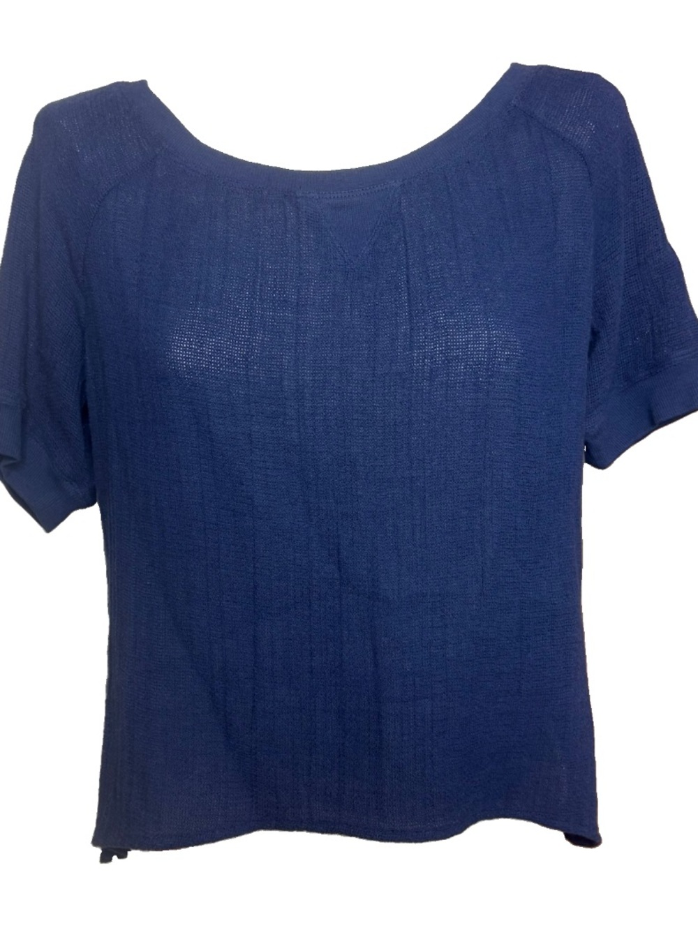 NWT Aerie Navy Knit Short Sleeve Blouse